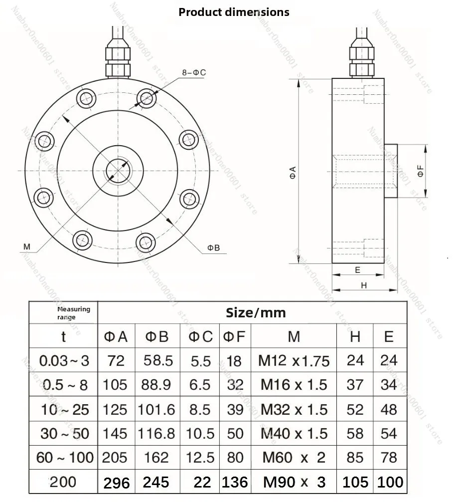 High Precision Weighing Sensor Spoke Type Gravity Force Sensor Shock Resistance Sensor