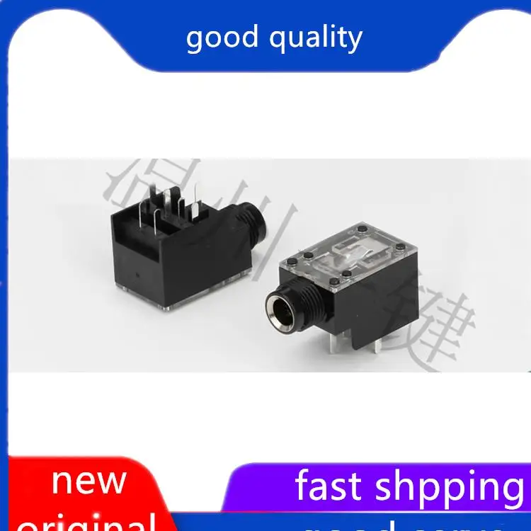 10pcs original new 6.35MM microphone microphone interface 6.35.206.7 earphone socket six pin white plastic nut