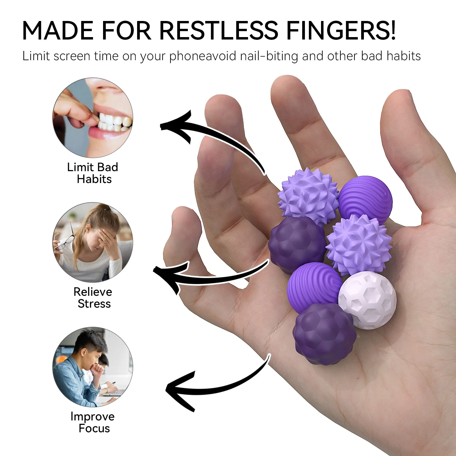 Fidget Magnetic Ball,Desk Anti Stress Relief Antistress Anxiety Sensory Magnet Roller Fidget Toy for Adult Kid Autism ADHD Quiet