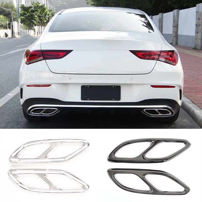 

For Mercedes Benz CLA Class C118 W118 2020-2023 Car Styling Tail Muffler Exhaust Pipe Output Cover Trim Exterior Accessories