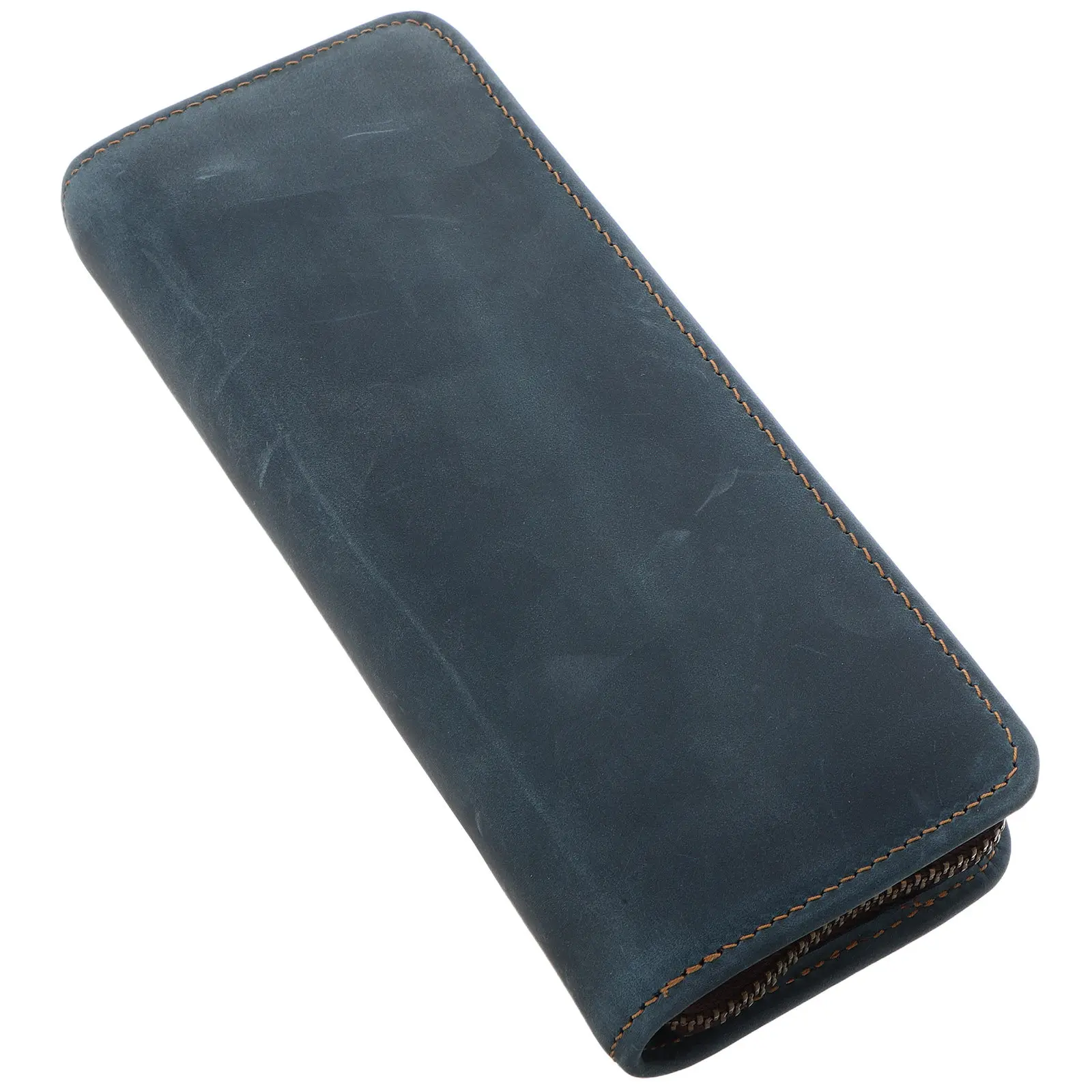 

Чехол для ручек из воловьей кожи, большой вместительный пенал на молнии, органайзер для карандашей в ретро-стиле, держатель для письменных принадлежностей для ежедневного использования