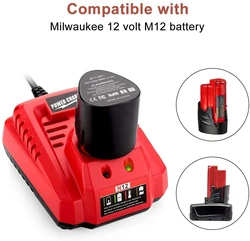 10.8V 12V Li-Ion Replacement Battery Charger For Milwaukee M12 N12 48-59-2401 48-11-2402 Lithium-Ion Battery(only charger)