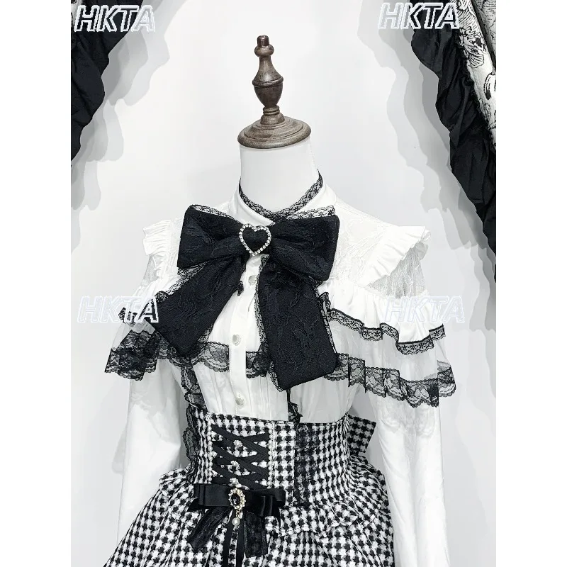 

Original Mass Production Japanese Style Y2k Top Shirt Lace Short Sleeve Long Sleeve Bow Cute Lolita Blouse Summer Autumn Camisas