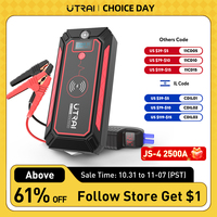 Car Jump Starter  2500A Power Bank Car Battery with 10W Wireless Charger LCD Screen Safety Hammer Jump starter