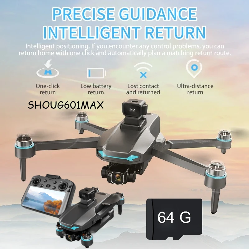 

SG601max 64G 5G upgraded 5-inch touchscreen GPS positioning three-axis pan tilt zoom dual camera brushless electric adjustment