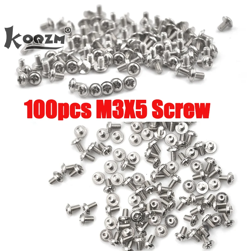 

100Pcs M3 Screw M3X5 5mm PC Case Hard Drive Precision PSU 6/32" Hex Screws For Computer Floppy DVD ROM Motherboard