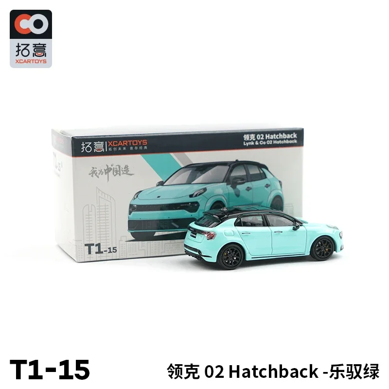 Diecast Original 1:64 Scale Lynk & Co 02 Hatchback Simulation Alloy Car Model Decoration Toy Gift Collection Souvenir Display