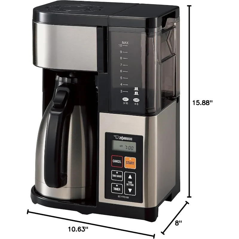 Zojirushi EC-YTC100XB 10-Cup Coffee Maker (Stainless Steel/Black)