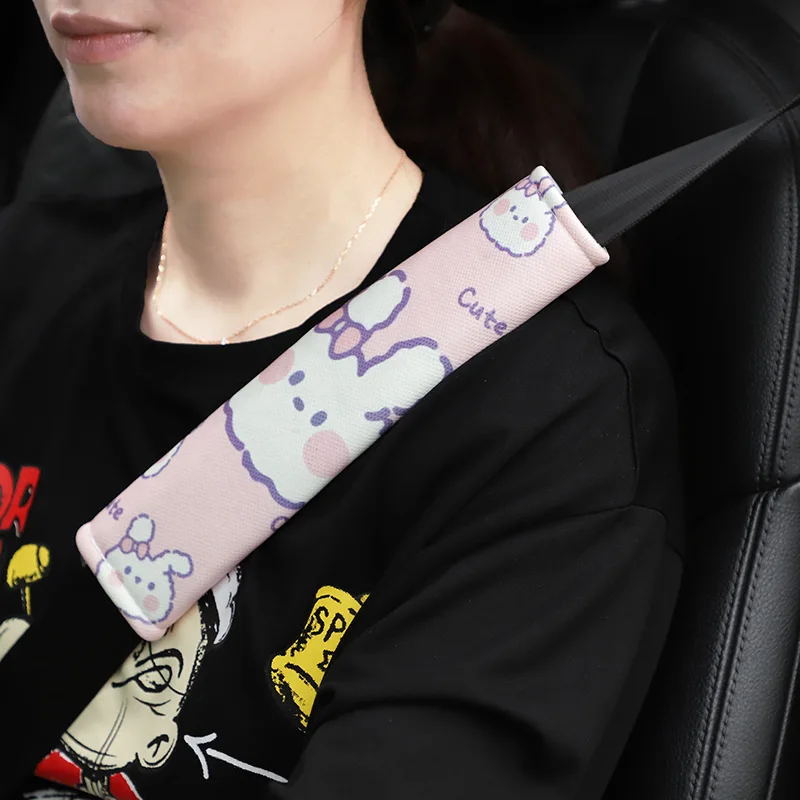 

Cartoon car seat belt shoulder protector cute rabbit ice silk car shoulder protector car supplies