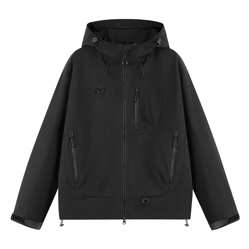 

Мужская водонепроницаемая куртка для походов 2026 года, весенняя уличная куртка для альпинизма, свободная повседневная куртка с капюшоном, осенняя ветрозащитная мужская куртка