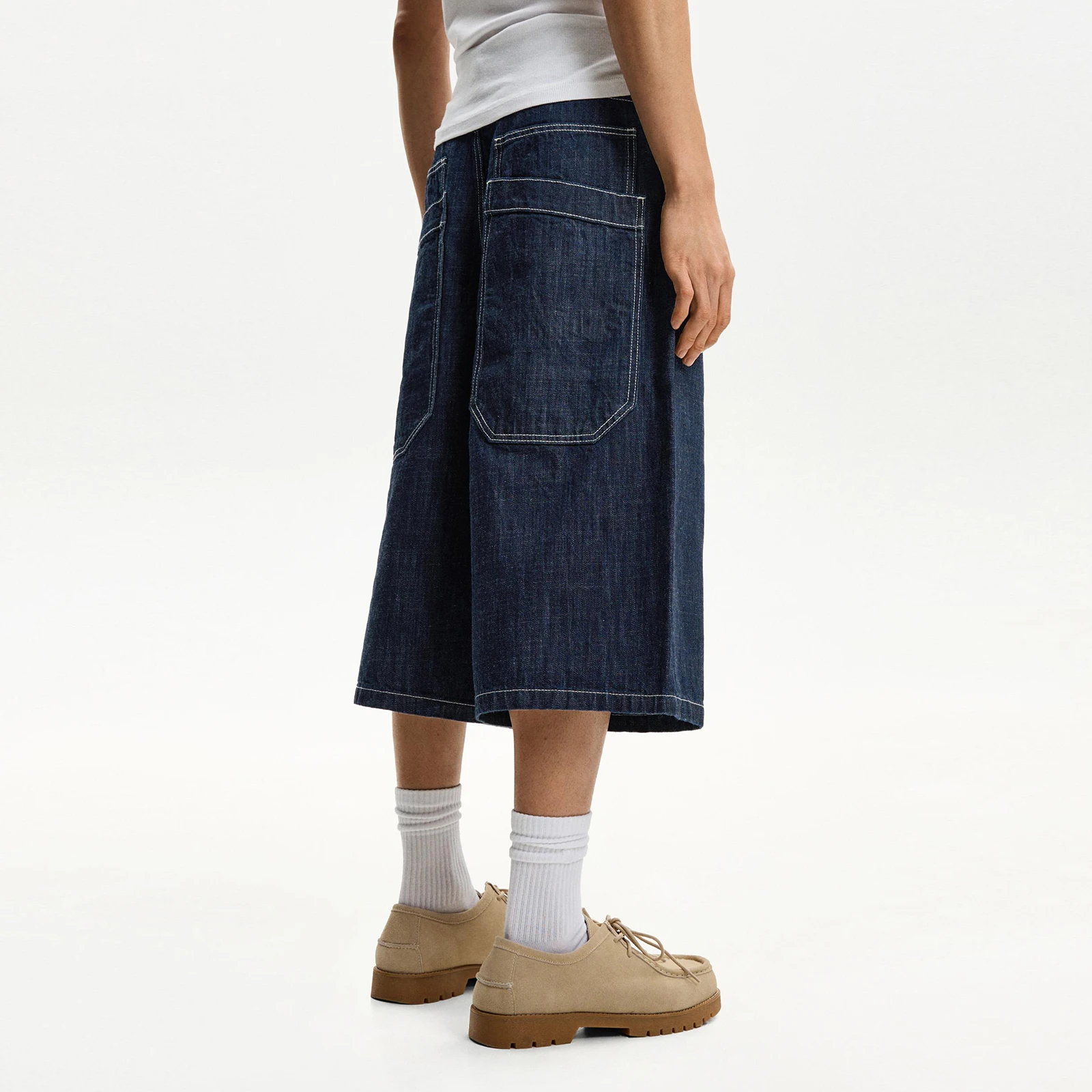 남성 여름 데님 반바지 솔리드 컬러 루즈 한 진 반바지 비치 휴가 데일리웨어 streetwear