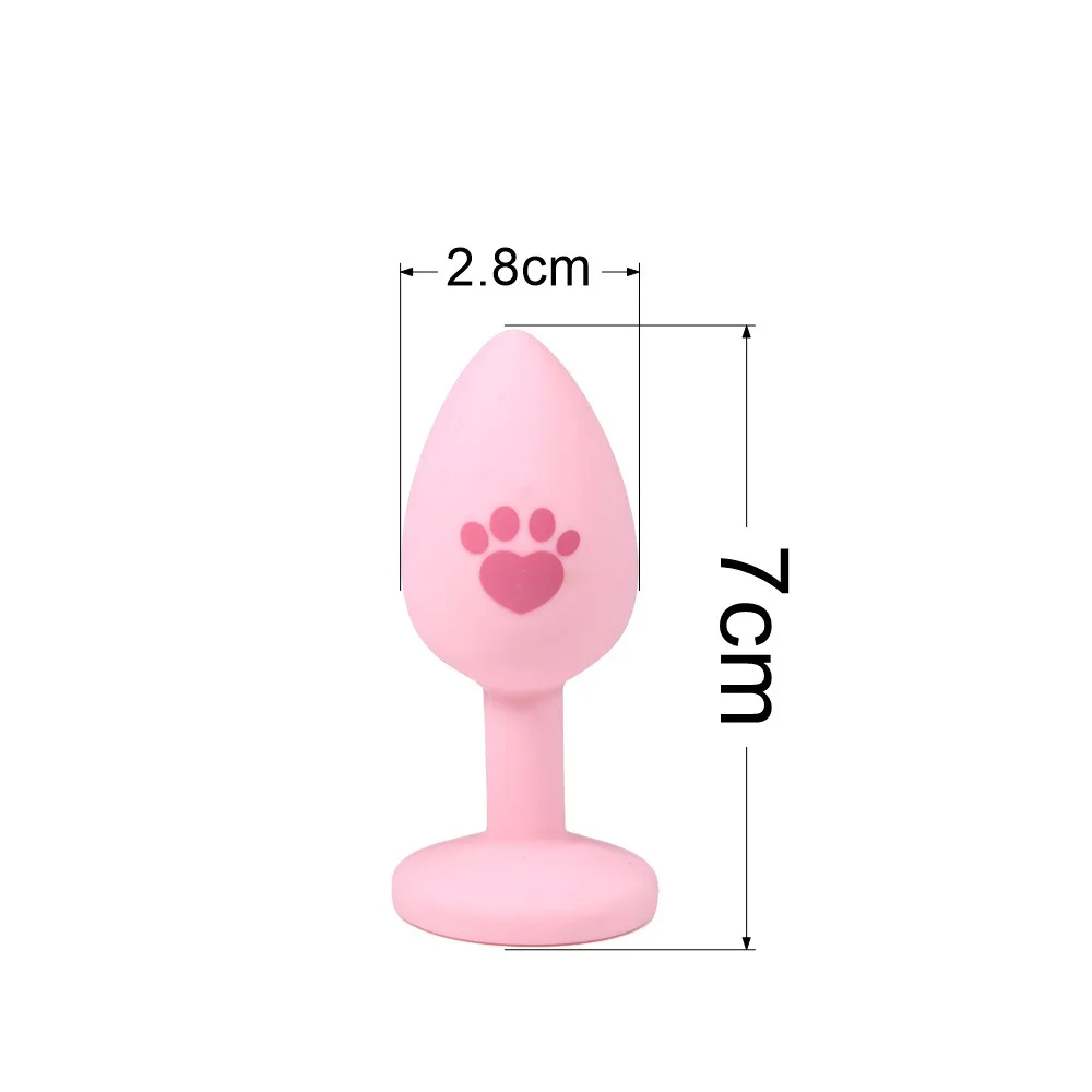 2024 New Beginner Anal Plug Cat\'s Paw  Butt Plug with Detachable Acrylic Diamond Female Sex Toy for Men Women Couples Game