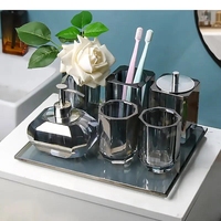 Crystal Lotion Bottle Soap Dish Tray Shampoo Shower Gel Bottles Home Bathroom Mouthwash Cups Toothbrush Holder Cotton Swab Boxes