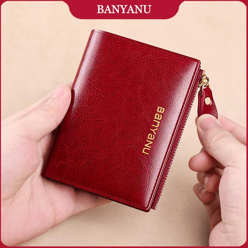 Anti RFID Woman Small Genuine Leather Purse New Design Ultra Thin Coin Wallet for Women Fashion Gifts