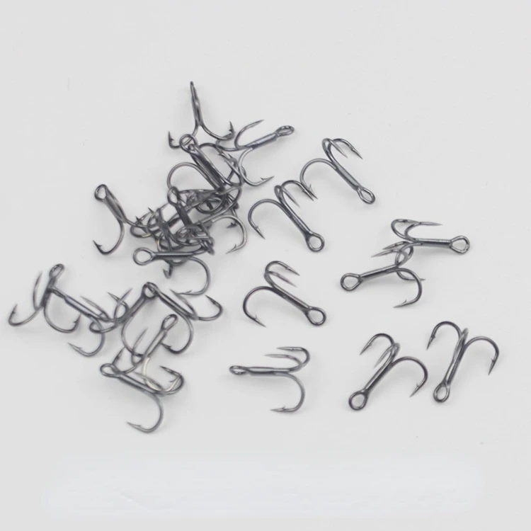 Three hooks carbon steel micro-object anchor hook horse mouth white strip Luofei mouth Luya fish hook ultra-small fly hook