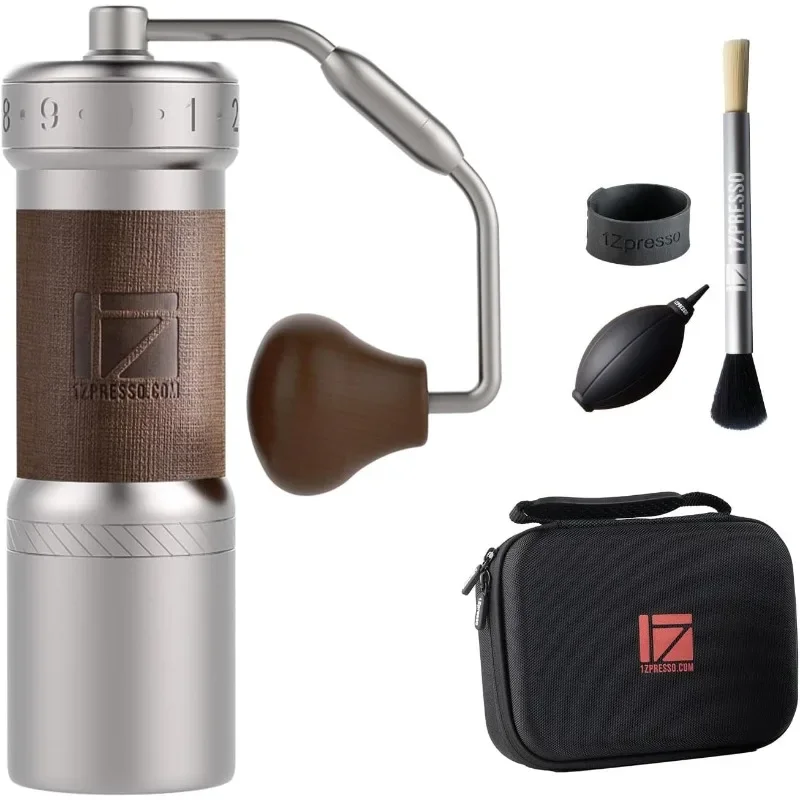 

K-Ultra Manual Coffee Grinder Silver with Carrying Case with Stainless Steel Tapered Burrs for Consistent Grinding