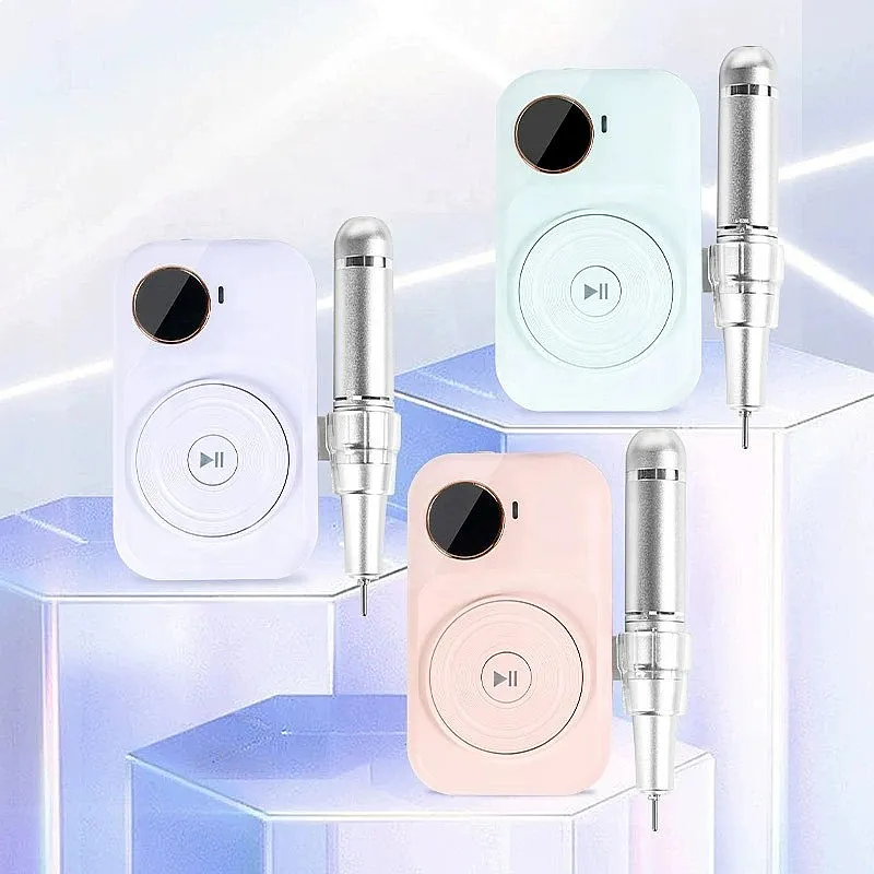 Rechargeable Nail Drill Machine 45000RPM Cordless Nail Art File ABS Aluminum Alloy Body 6H Runtime 3 Color Options