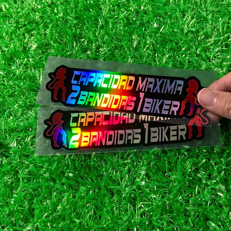 1PC/2PCS Śmieszne naklejki motocyklowe Meme Laserowa wodoodporna naklejka na zbiornik paliwa motocykla Przednia owiewka Pudełko na kask Skuter elektryczny — zdjęcie 3