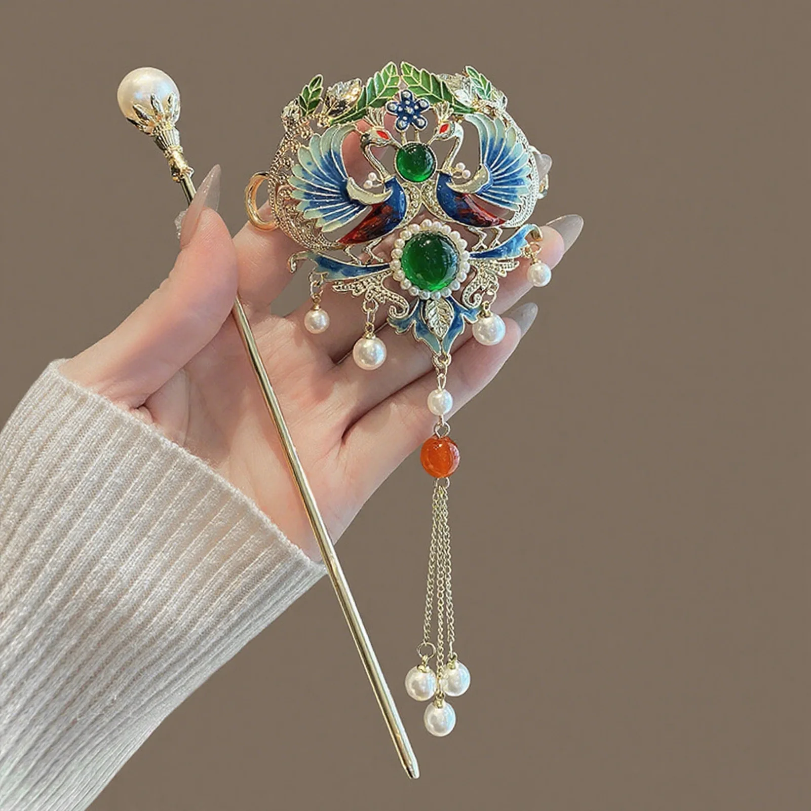 

Заколка для волос в китайском стиле, диадемы для женщин, заколка с кисточками, традиционный китайский кулон, вечерние модные украшения, аксессуары для волос