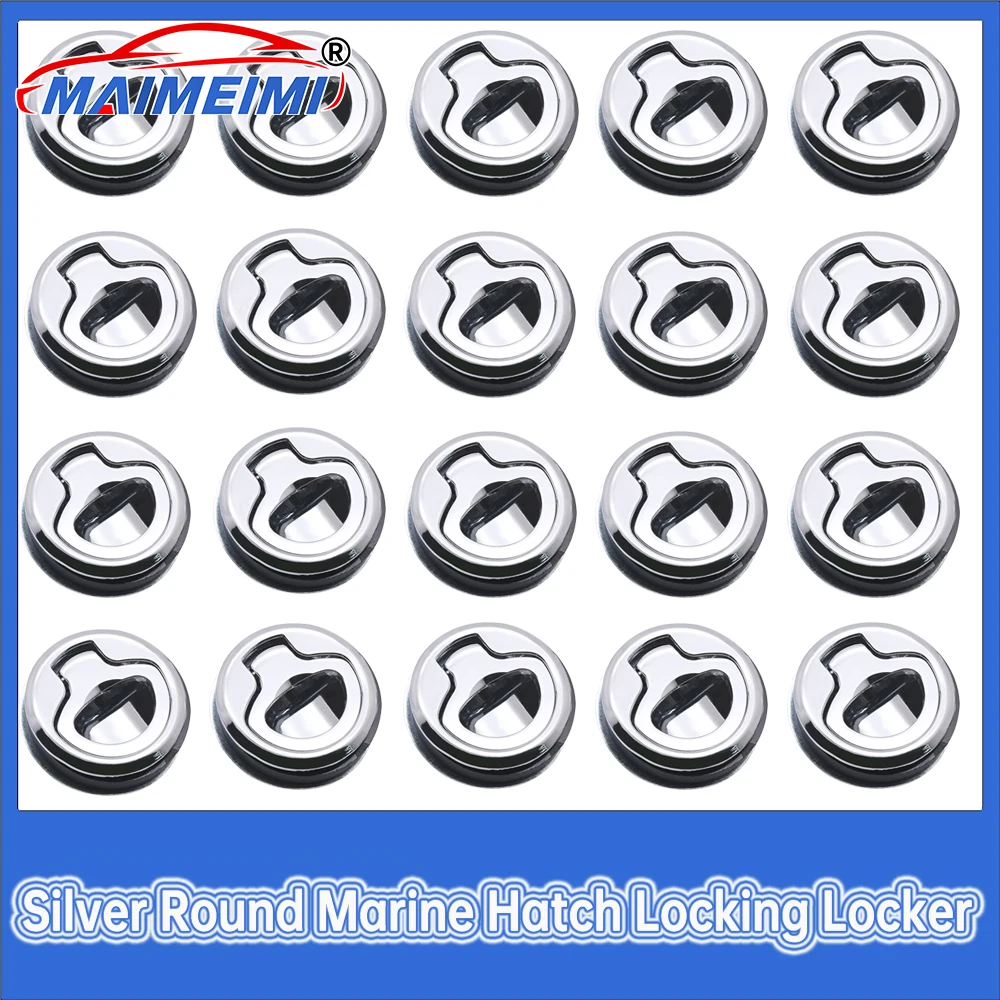 

20 pcs Stainless Steel Flush Mount Latch RV Yacht Marine Boat Door Pull Locker Round 2inch Flush Pull Locker Hatch Latch