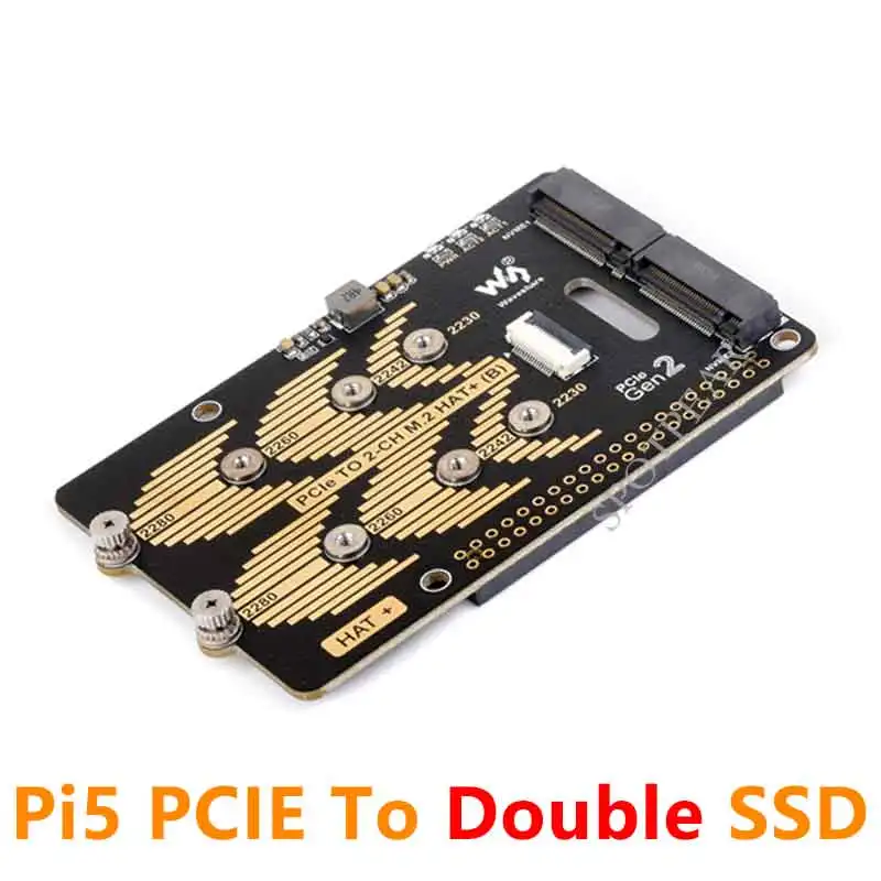 Imagem -03 - Placa Adaptadora Raspberry pi Pcie para 2ch Ssd M.2 Nvme Hat b Pcie Pcie 2280 22422230