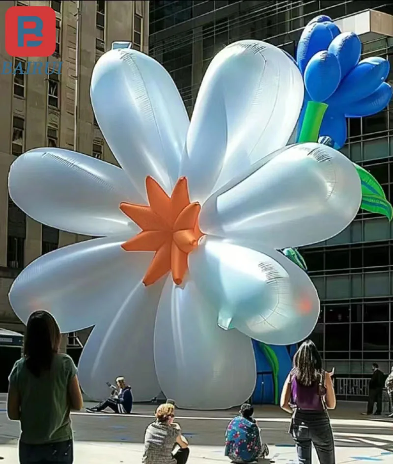 Modelo de flor inflável gigante ao ar livre, primavera e verão decoração de flores, local cênico, camping, pequenos adereços