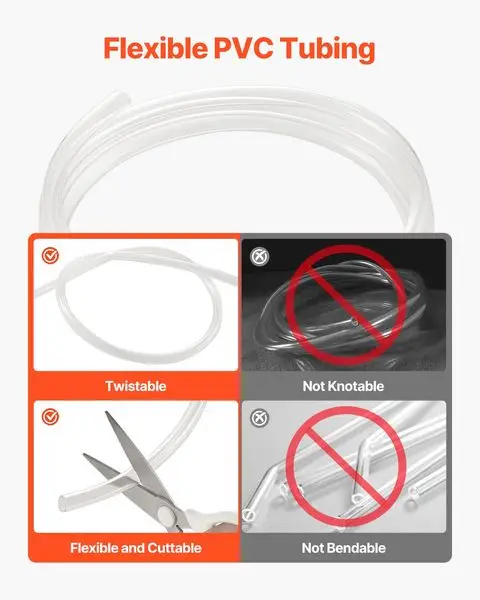 투명 비닐 튜브 1/2' ID x 5/8' OD 10FT 플라스틱 PVC 튜브 유연한 호스