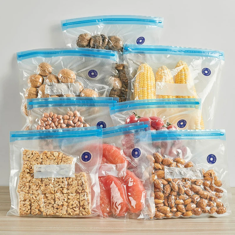 Герметичный пакет с электрическим воздушным насосом для кухни, Вакуумный пакет для пищевых продуктов, самозапечатывающийся Бытовой Холодильник, сжатый пластиковый пакет