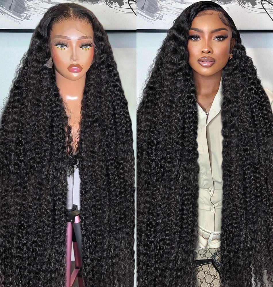 Deep Wave 13x4 Lace Frontal Human Hair Wigs 34Inch Brazilian 13x6 Water Curly Remy Lace Front Wigs Preplucked For Women On Sale