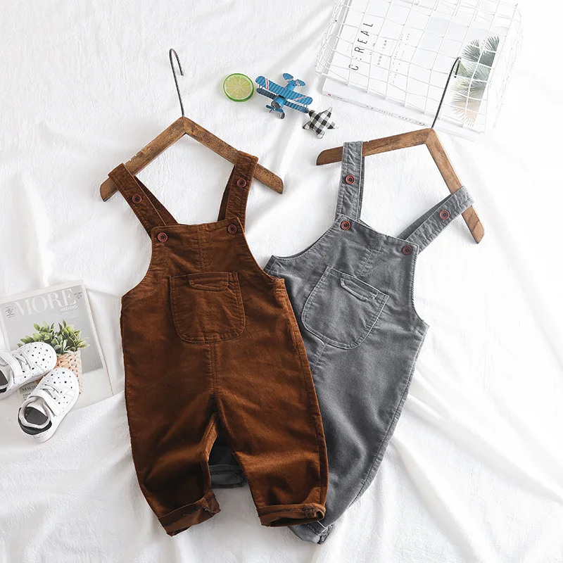 

Children Suspender Trousers Cotton Baby Boys Girls Overalls 1-4 Years Baby Corduroy Rompers Girls Jumpsuit Toddler Clothes