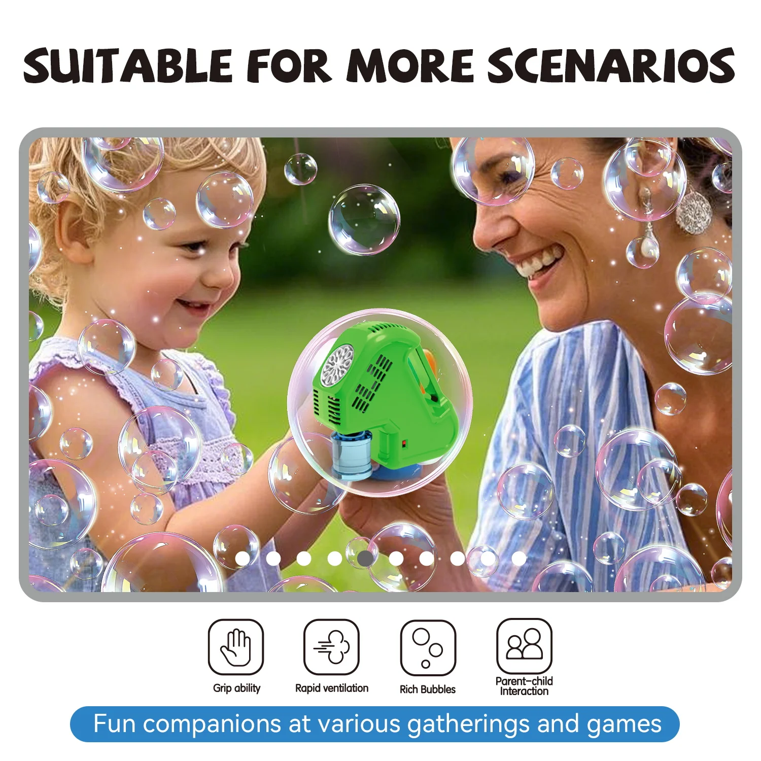 Handheld bubble machine lighting outdoor wedding game props children's colorful bubble toys bubbles without battery bubble water