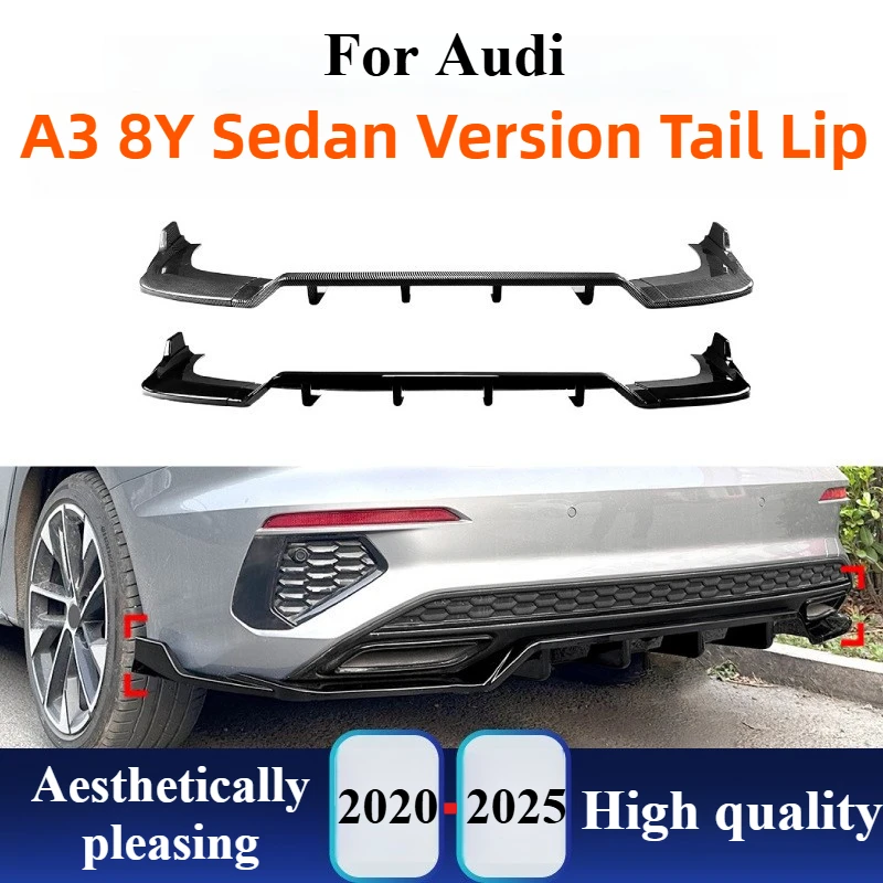 

For Audi A3 8Y S Line Sedan 2020-2025 Rear Bumper Lip Diffuser Tail Lip Corner Splitter Surround Body Kit Exteriors Accessories