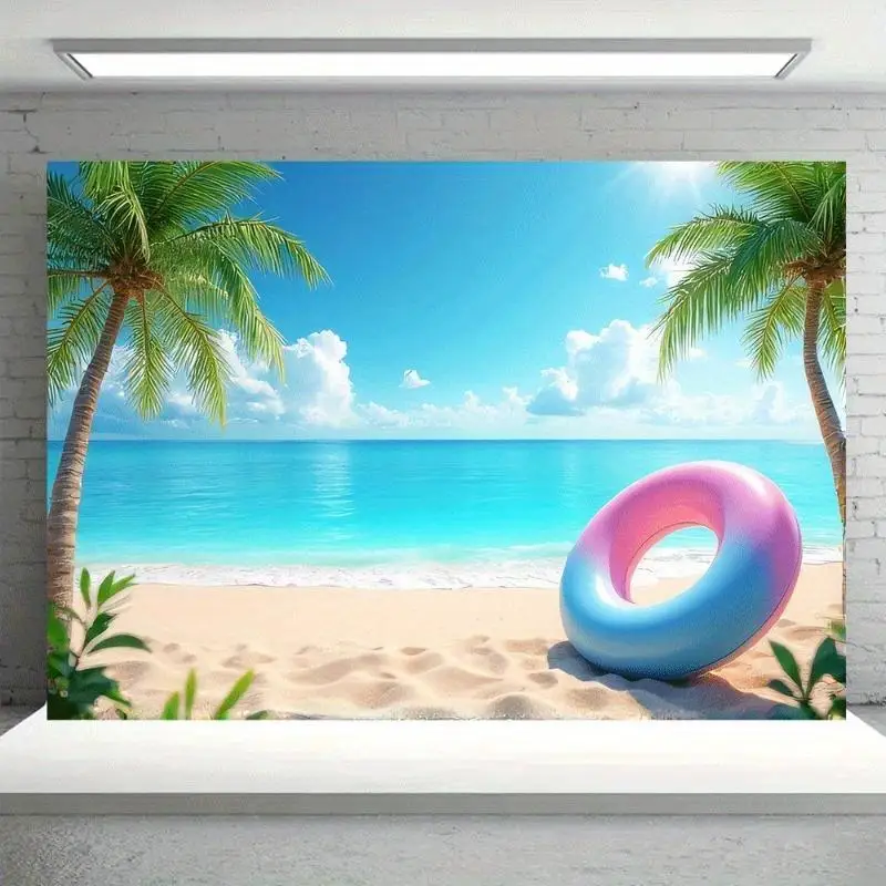1pc Large Horizontal Tapestry & Hawaii Beach Backdrop Banner - Super Large Reusable Polyester Fabric Suitable for Wedding, Birth