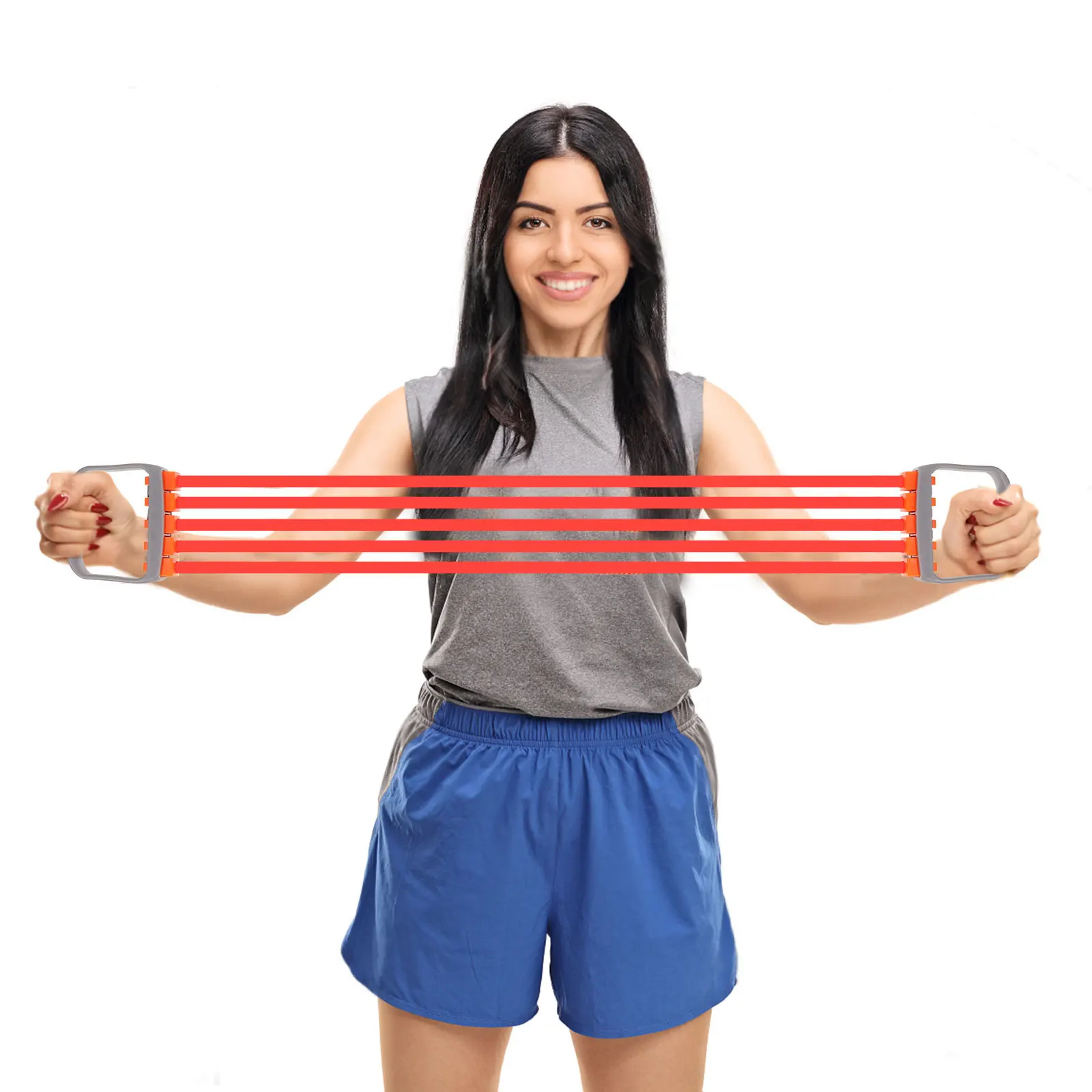 

Chest Expander Rope Heavy Duty Resistance Band Non-Slip Handle Portable Fitness Strap For Home Gym Workout Pull Down