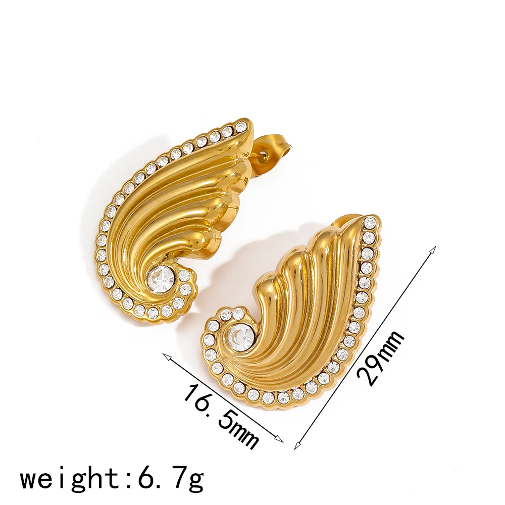 أقراط ذهبية اللون من الفولاذ المقاوم للصدأ من الزركونيا المكعبة للنساء ، بلينغ فاخر ، مجوهرات كلاسيكية ، هدية حفلات أنيقة ، جودة عالية ، أحجار زركونيا مكعبة #4