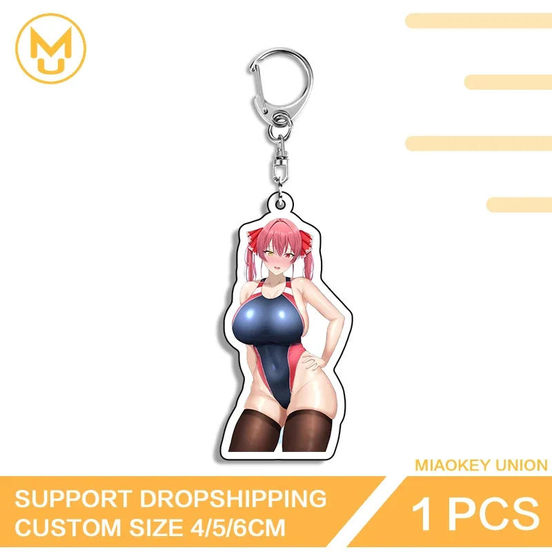 Alluring Houshou Marine Hololive Sunscreen Artistic Double Sided Acrylic Keyring Charming Creative Personality Amusing Jewelry