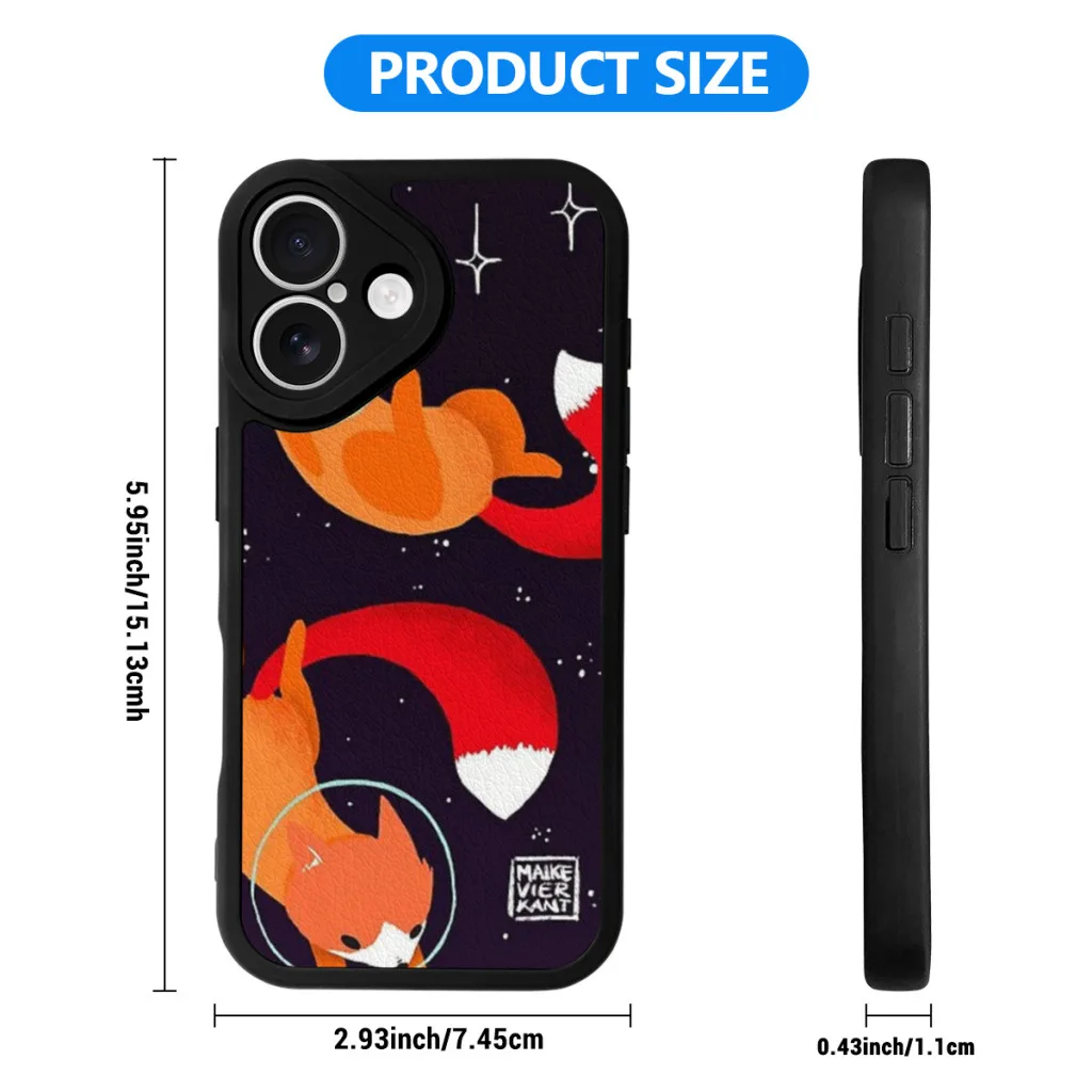 Space Foxes Phone Case For iPhone 16 Pro Max Silicone Skin Case