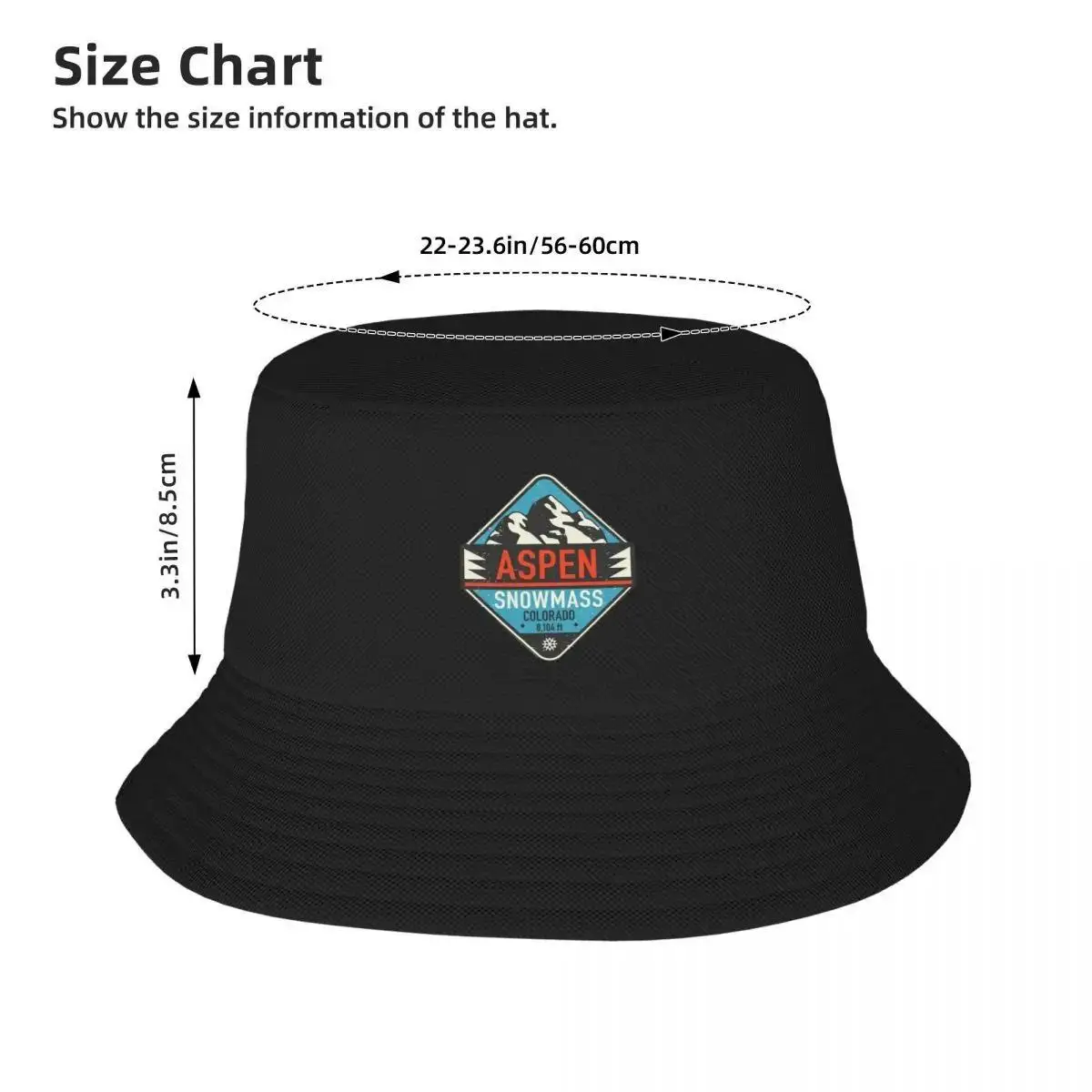 2025 New Aspen / Snowmass، Colorado Bucket Hat حماية من الأشعة فوق البنفسجية قبعة شمسية قبعة أبي فتاة للرجال
