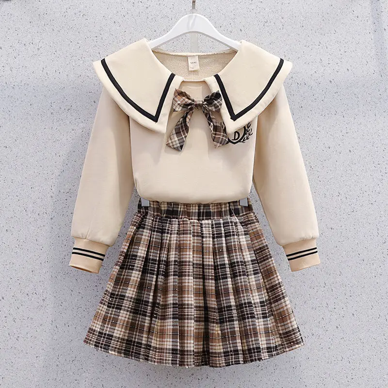 

Skirt Set Pleated JK Uniform Clothes for Girls 10 To 12 Years Autumn Winter Suit Girl Clothing Korean Two Piece Children's 2025
