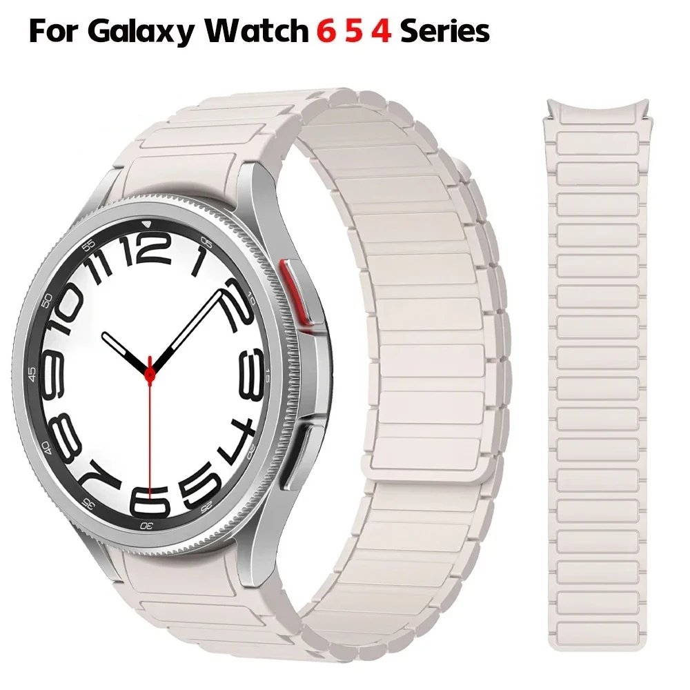 Silicone Band For Samsung Galaxy Watch 6 Classic 43mm 47mm 5Pro 45mm NO Gaps Sports Strap For Watch 6 40 44mm 4Classic 42mm 46mm