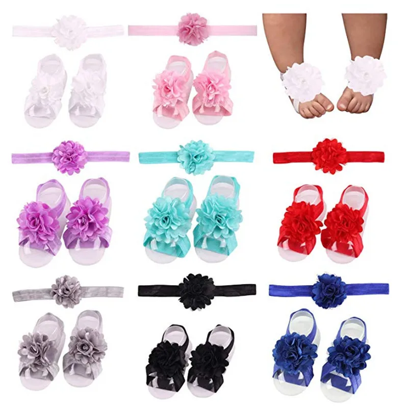 

150pcs Wholesale Baby Tin Mesh Flower Hair Tie Fabric Head Flower Headdress European And American Children's Ankle Flower Set Ma