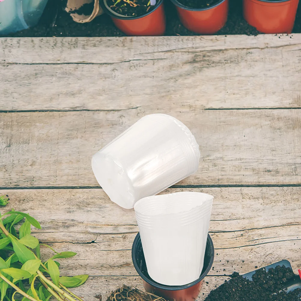 

10pcs Clear Flower Pot Liner Transparent Plant Pots For Orchids Cacti Succulents Plastic Nursery Planters Garden Decorative