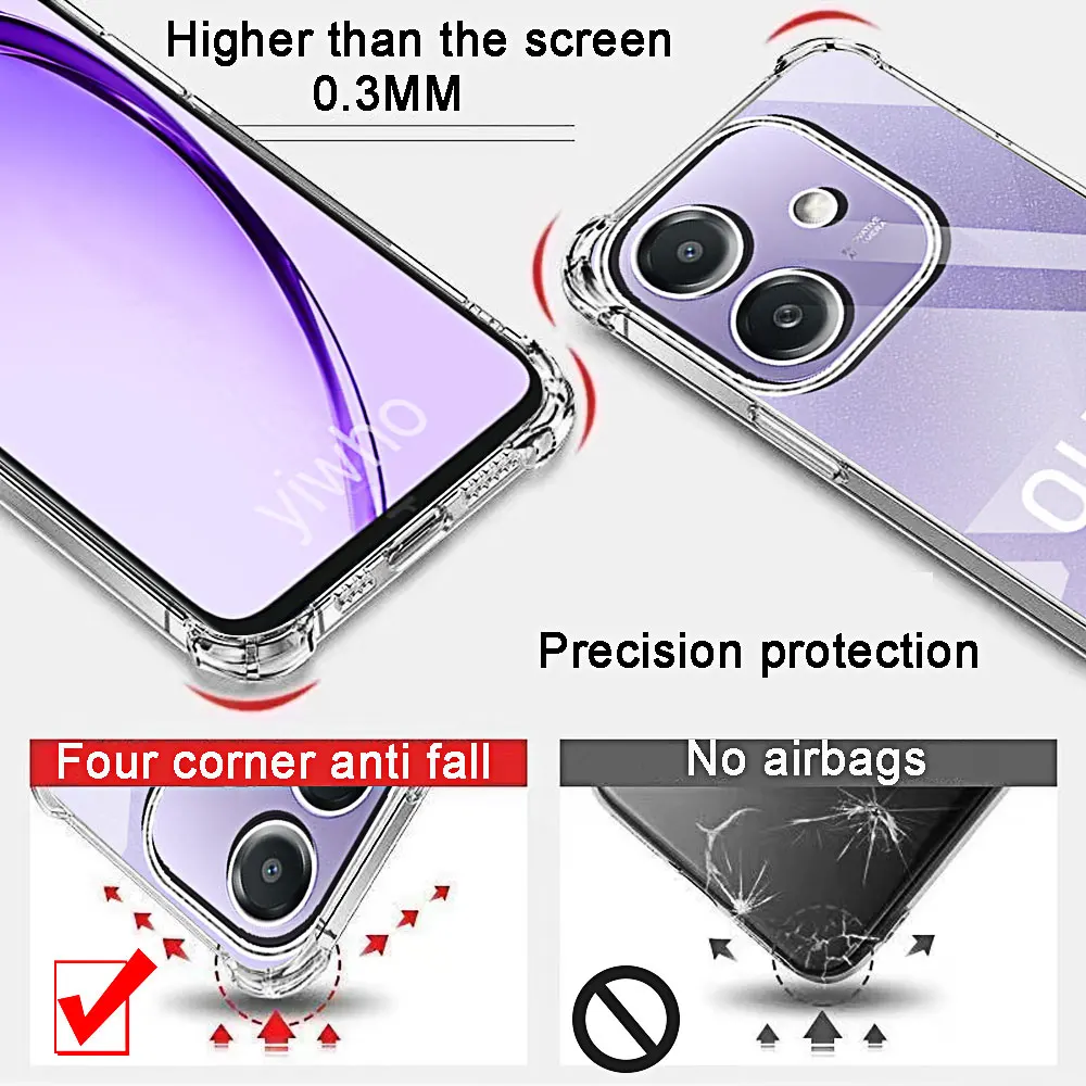 Luxury Clear Phone Case for Oppo A40 4G A60 A40m A80 5g Back Transparent Soft Shockproof Full Cover A79 A98 A78 A58 A38 A18 A59