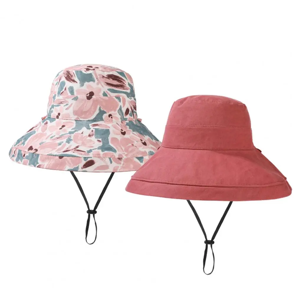 

Wide Brim Hat Stylish Women's Sun Hat with Windproof Strap Large Brim Foldable Design for Outdoor Activities Uv