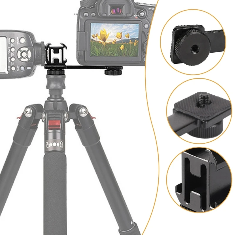 Suporte sapata cabeça tripla suporte montagem câmera suporte metal para viver