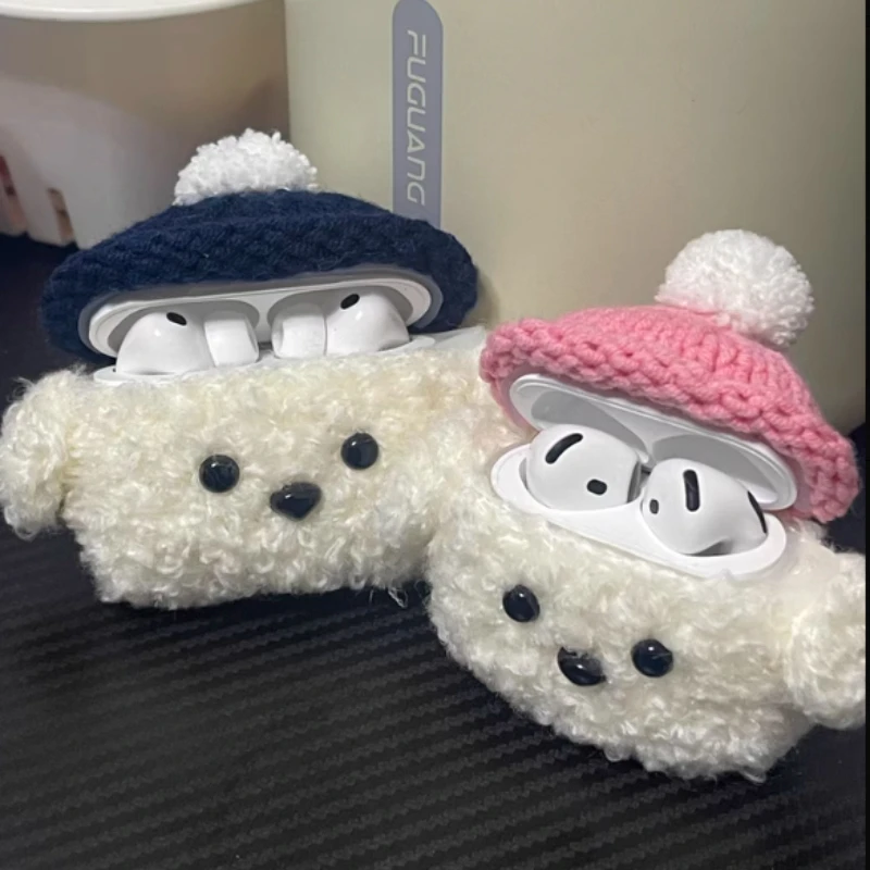 

New Cute Plush Dog Earphone Case for AirPods Pro3 Cartoon Wireless Earphone Cover Customized AirPods 4 Earphone Protection Cover