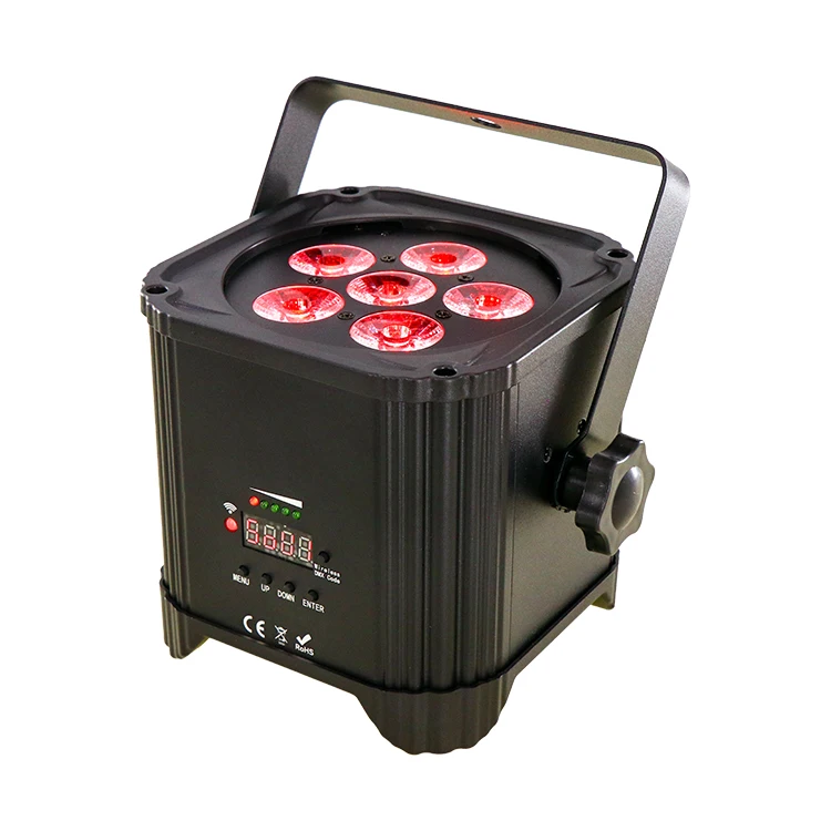 Par Light Wedding Stage Equipment Lamp for Dj Disco Party Uv Battery Stage Light Wifi Remote  6 *18W High Brightness LED  6 In1