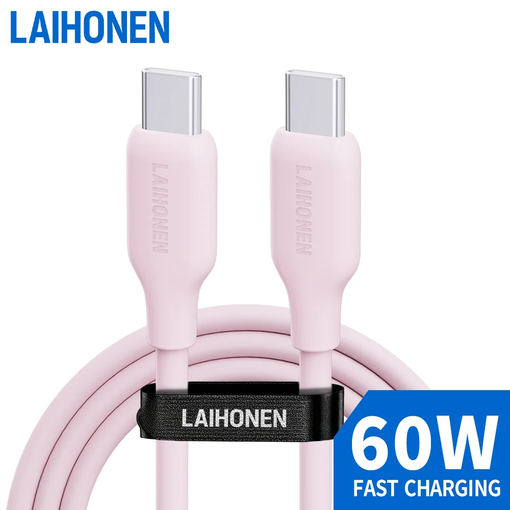 USB-C zu USB-C 60W 3A Silikonkabel Weiches Flüssigsilikon PD Schnellladekabel Verwicklungsfrei Kompatibel mit iPhone 17 16 15