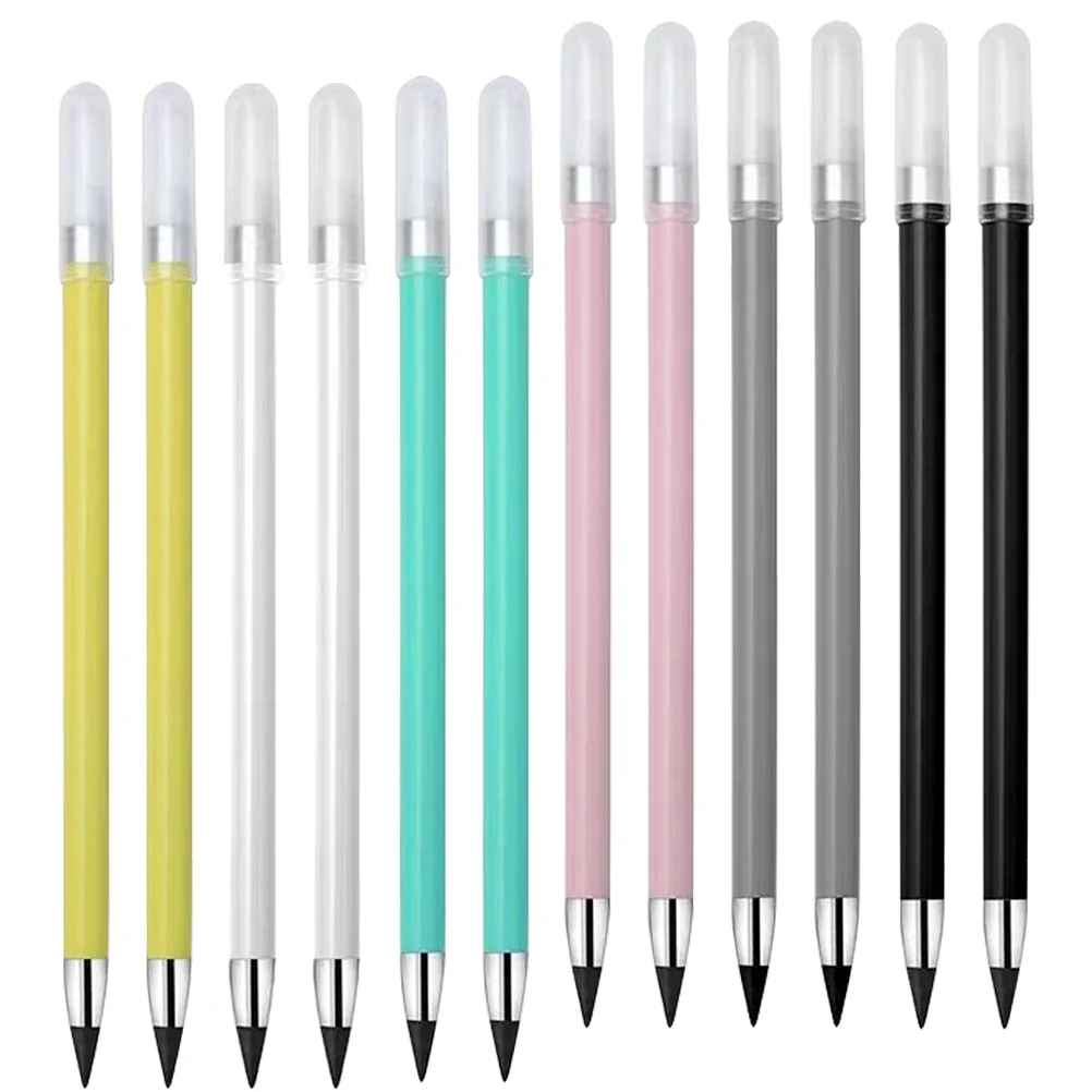 

12 Pcs Eternal Pencil Writing Inkless Pencils Sketch Everlasting with Eraser Lead Drafting Supplies