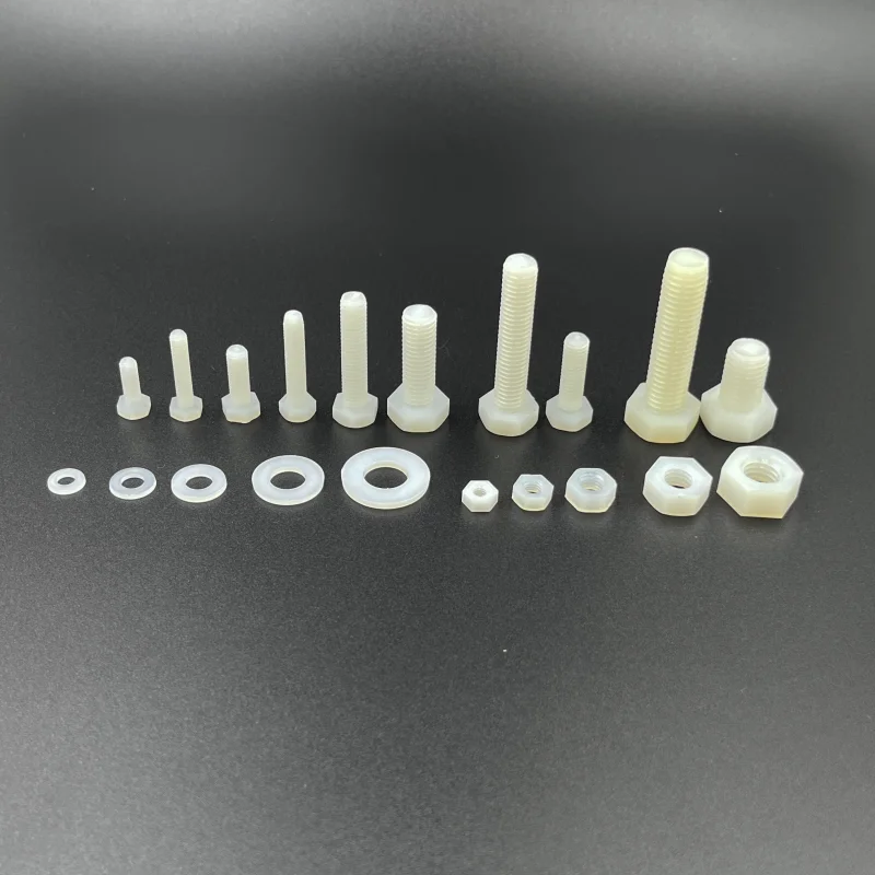 216 teile/satz weiße Nylon Sechs kant schraube Mutter Unter leg scheibe Set metrisch Gewinde Sechs kant schraube Kunststoff isolierte Schraube m4 m5 m6 m8 m10 – Detail 6